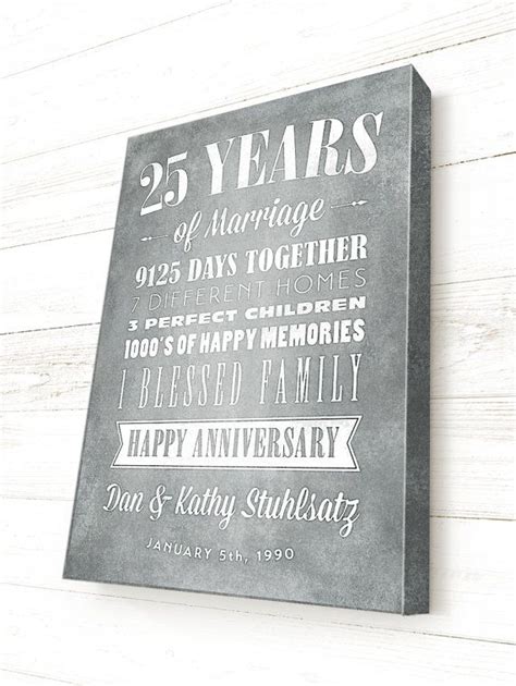 But when it comes to choosing the best gift for your parent's 25th anniversary, nothing works better than the sweetest present chosen with love. 25th Anniversary, Anniversary Gift, Personalized, Gift for ...