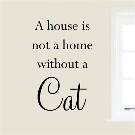 A House Is Not A Home Without A Cat Wall Art Sticker Quote By