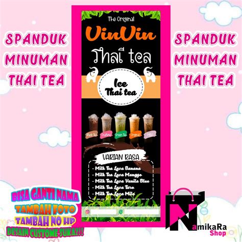 Jual Spanduk Banner Backdrop Minuman Thai Tea Viral Banner Thaitea Ukuran X TERMURAH