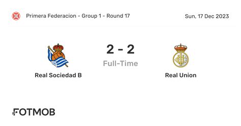 Real Sociedad B Vs Real Union Live Score Predicted Lineups And H2h Stats