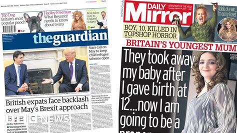 newspaper headlines brexit consequences debated in the press bbc news