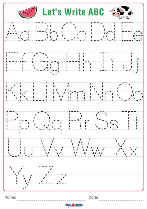 Free Printable Letter Alphabet Tracing Worksheets