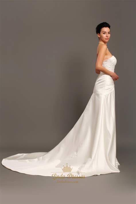 Empire taffeta dresses come in. Elegant Ivory Strapless A Line Taffeta Wedding Dress With ...