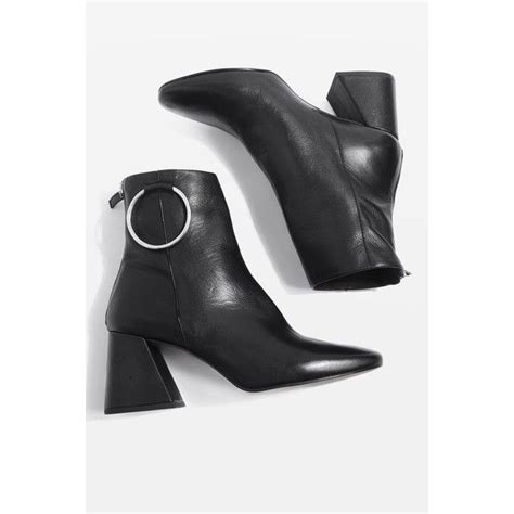 Topshop Mia Leather Ring Boots 110 Liked On Polyvore Featuring Shoes Boots Black Boots