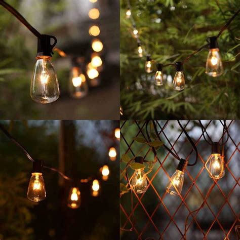 25ft Edison Outdoor String Lights With Edison Bulbsul Listed Backyard
