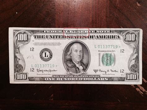 100 dollar bill with star. 1950 $100 Dollar Bill Star Note Old Paper Money Us ...