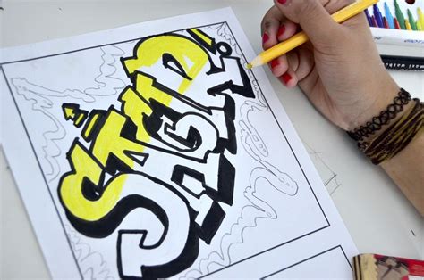 Name In Graffiti Style Graffiti Lettering Name Art Projects