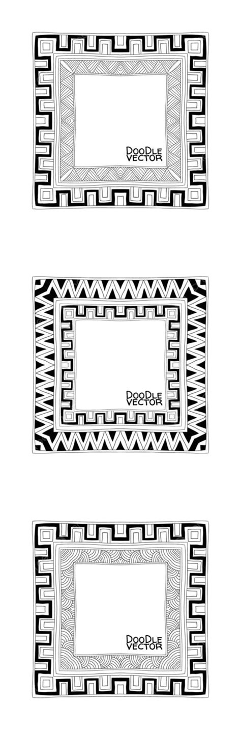 Hand Drawn Doodle Frames Borders Vector Set By Microv - vrogue.co