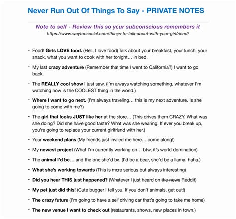 Neither be too cautious nor too stupid, be yourself and ask as if her answers really matter a lot to you. 11 Fun Things to Talk About With Your Girlfriend When You ...