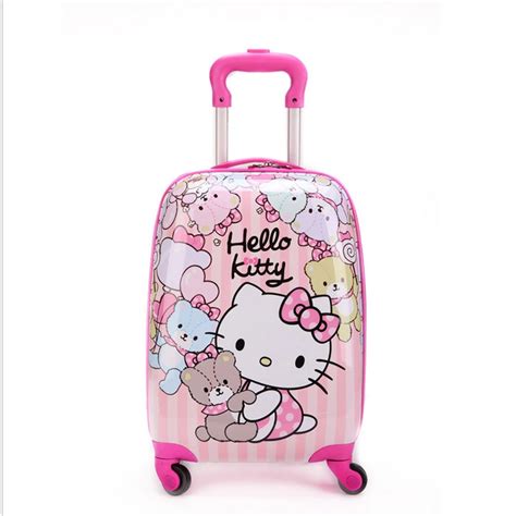 16 Inch Kids Lovely Travel Luggage Children Hello Kitty Trolley