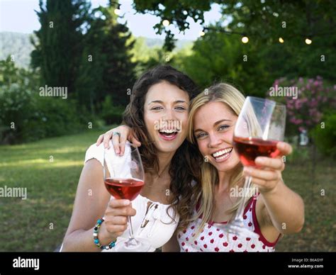 Two Women Celebrating Stock Photo Alamy