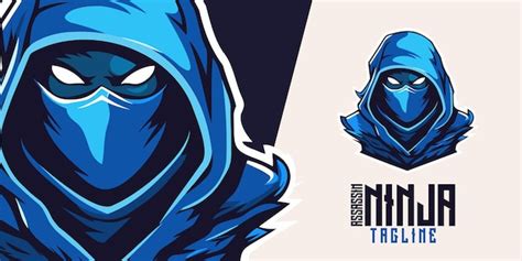 Premium Vector Captivating Blue Ninja Assassin Visualization Logo