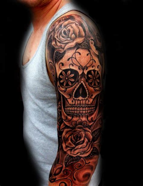 100 Sugar Skull Tattoo Designs For Men Cool Calavera Ink