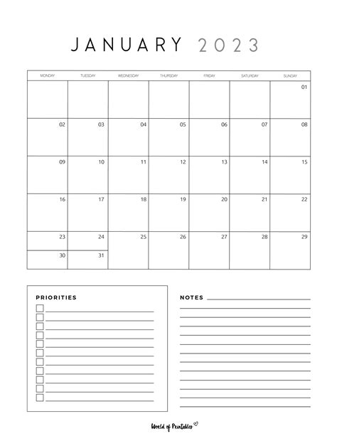 Free 2023 Calendar Printable Pdf Simple Minimalist Artofit