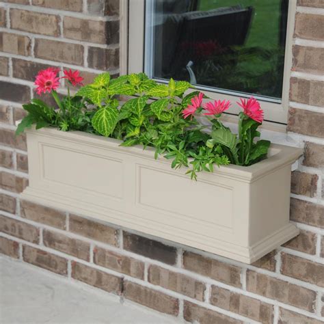 Window boxes give gardeners an affordable outlet to do what they love most: Mayne Fairfield 11 in. x 36 in. Plastic Window Box-5822C ...