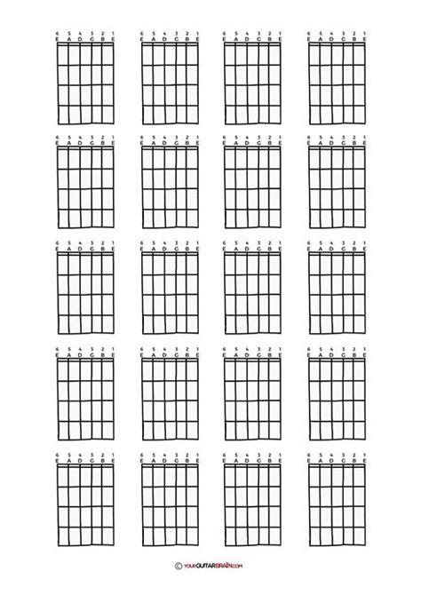 Blank Guitar Chord Charts Free Pdf Diagrams Your Guitar Brain