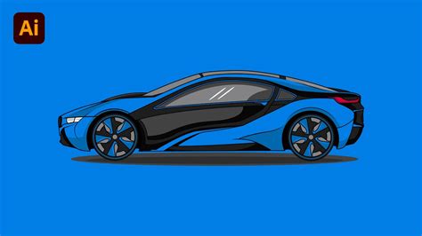 Adobe Illustrator Tutorial Speed Art How To Draw Flat Vector Car