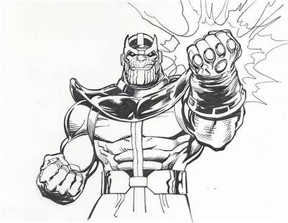 Thanos Coloring Infinity Pages Gauntlet Fist Marvel