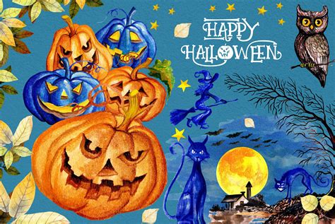 Watercolor Happy Halloween Pre Designed Photoshop Graphics ~ Creative