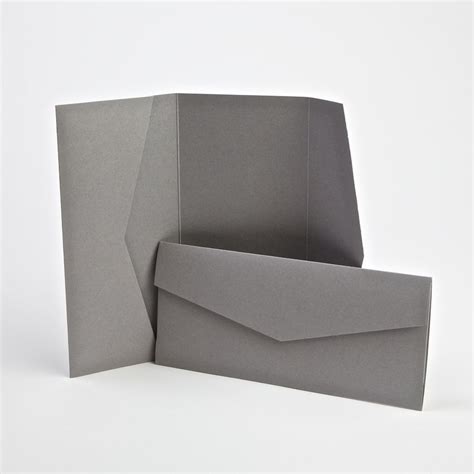 Grey Matte Pocketfold Wallets With Envelopes Diy Wedding Cards