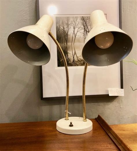 Vintage Double Gooseneck Desk Lamp Circa