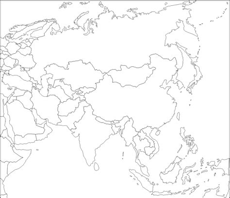 Blank Asia Map Printable
