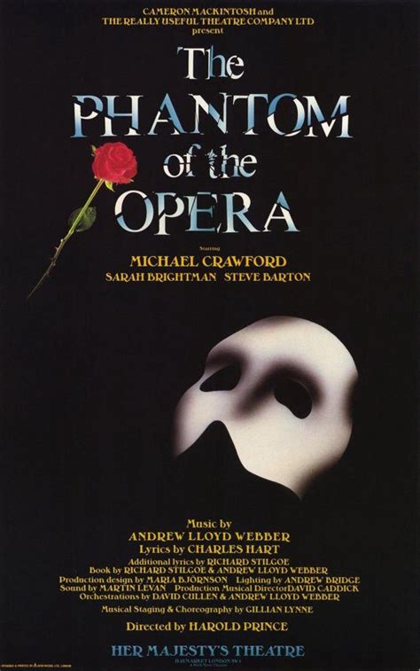 The Phantom Of The Opera 11x17 Broadway Show Poster 1988 Phantom Of