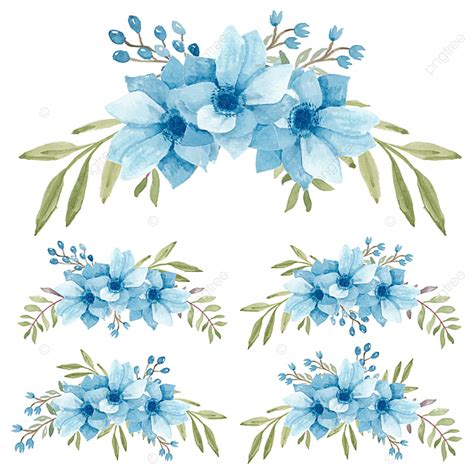 Vector Flores Azules Png Yuwie