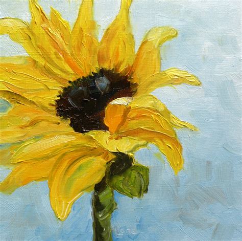 Art For Life Sunflower In Oil Original Oil Painting Mini On