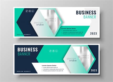 Set Of Two Business Corporate Professional Banners Design Free Vector