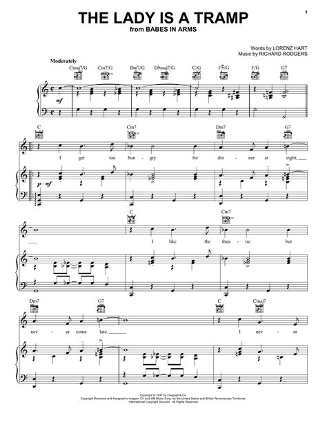 Frank Sinatra The Lady Is A Tramp Sheet Music Pdf Notes Chords Jazz Score Guitar Chords