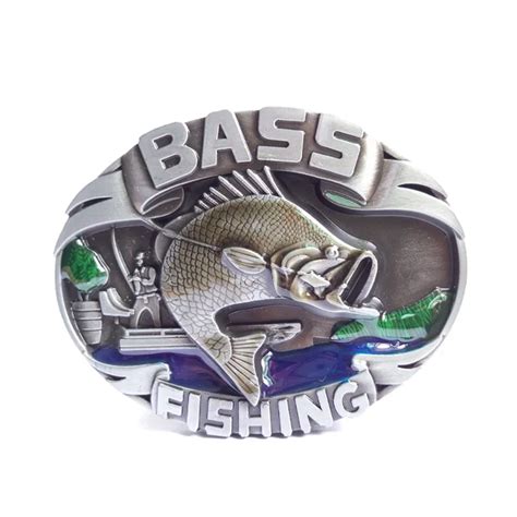T Disom Fashion Bass Fish Belt Buckle New Mens Zinc Alloy Metal Belt