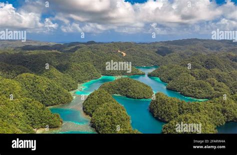 Tropical Landscape Rainforest Hills And Azure Water In Lagoon With