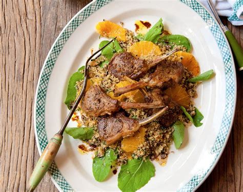 Create your own mezze feast including couscous, harissa chicken wings and more. Moroccan lamb cutlets on olive couscous salad Recipe ...