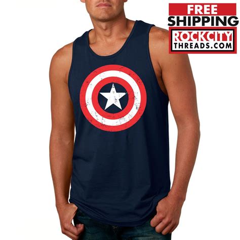 captain america tank top marvel shirt star shield mens comic avengers winter usa