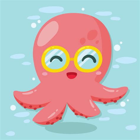 Free cute cartoon octopus vector download in ai, svg, eps and cdr. Cute Glasses Octopus Vector 227451 - Download Free Vectors ...