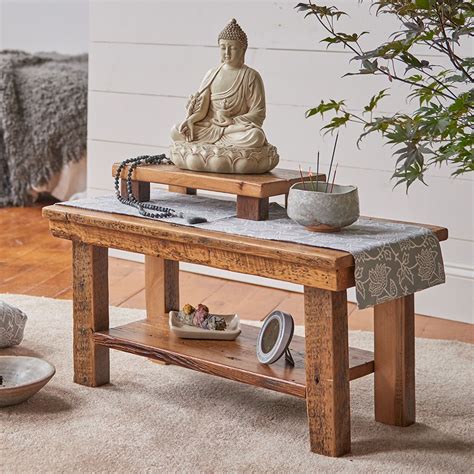 Reclaimed Wood Meditation Altar Table Dharmacrafts Home Yoga Room