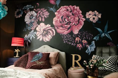 Floral Wall Mural Bedroom Revamp Interior Design Lily Sawyer
