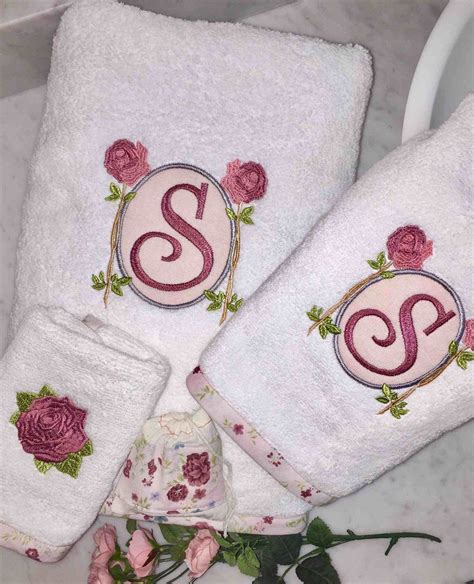 Monogram Bath Towel Monogrammed Bath Towel Set Bath Towel Hand Towel