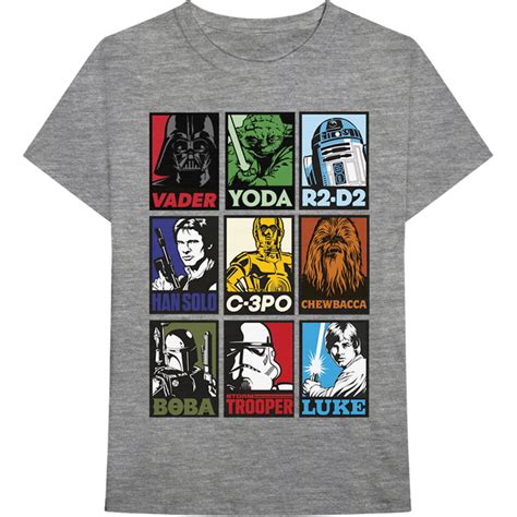Star Wars · Star Wars Unisex T Shirt Character Squares Clothes Size