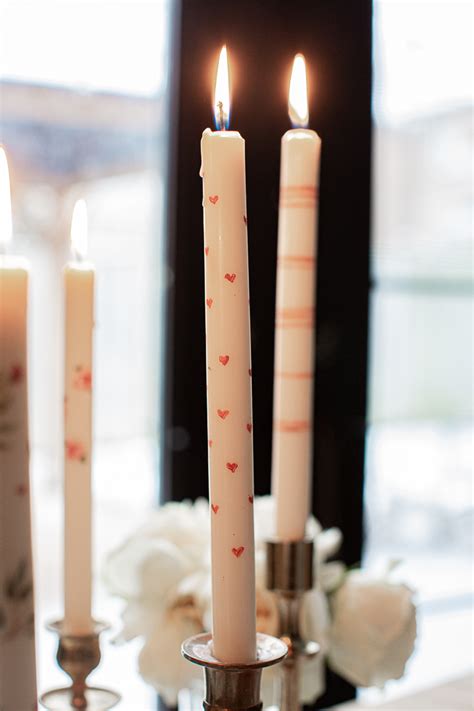 Hand Painted Valentines Day Candles Crafting Novelties