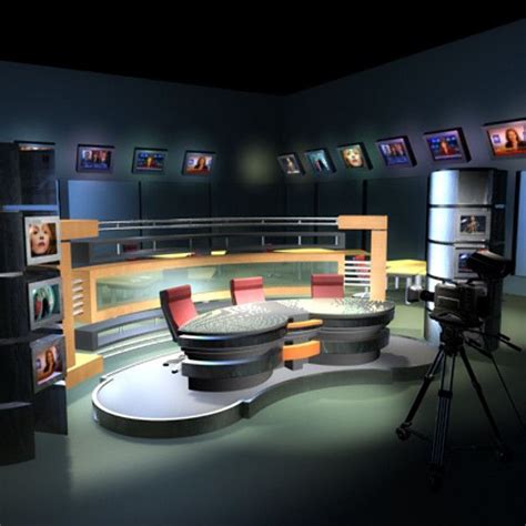 3ds Tv News Studio Cameras 3d Model Tv Set Design Tv