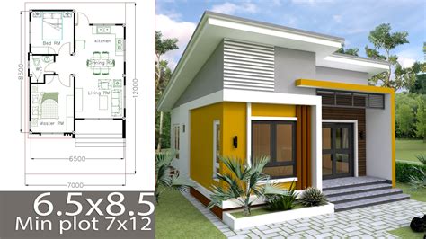 Browse small ranch, 2 bedroom, open concept, basement, garage & more designs! Small Home design Plan 6.5x8.5m with 2 Bedrooms - Samphoas.Com