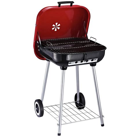Outsunny 19 In Steel Portable Outdoor Wheeled Charcoal Barbecue Grill