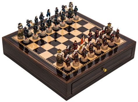 Japanese Samurai Chessmen And Deluxe Chess Board Case Chinesejapanese
