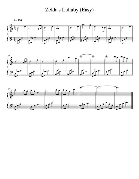 Zeldas Lullaby Easy Sheet Music For Piano Download Free In Pdf Or