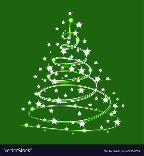 Christmas Tree Sparkle Made Of Shiny Stars Vector Image