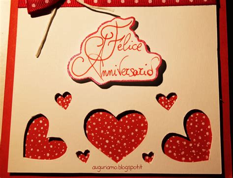 Frasi e foto di auguri per la prima comunione; Biglietto anniversario matrimonio in rosso.