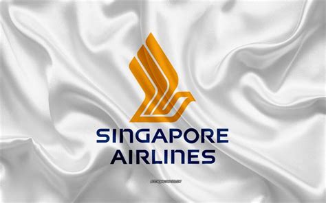 Download Wallpapers Singapore Airlines Logo Airline White Silk