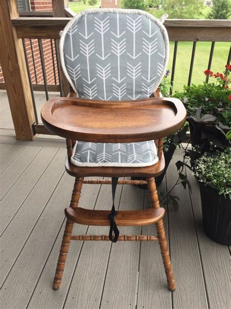High quality dining chairs should add something special to a dining room or dining area. Wooden Highchair: Gray Arrow Piping Cushion for wooden ...